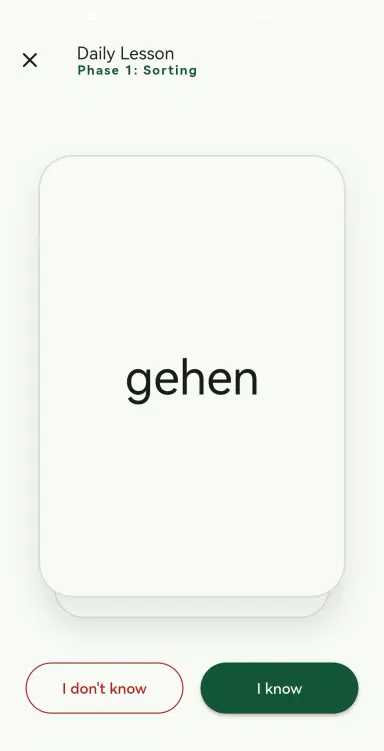 Tinder style card swipe interface